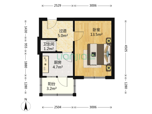 百乐小区 1室0厅1卫 35平方