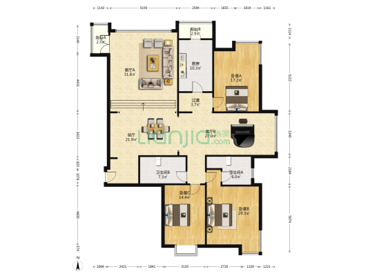 宁乐大厦 3室3厅2卫 220平方