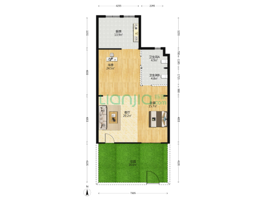 山语墅 2室1厅2卫 196平方