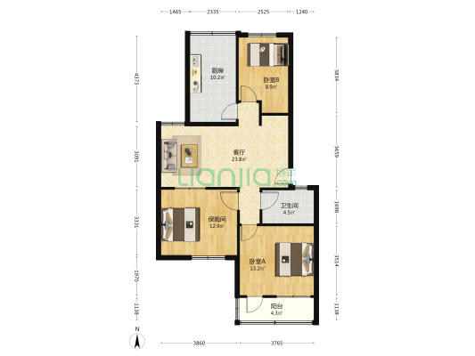 万寿南巷 2室1厅1卫 98平方