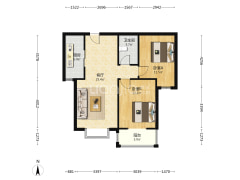 名流美域精装修2居出售看房提前预约-涿州名流美域户型图