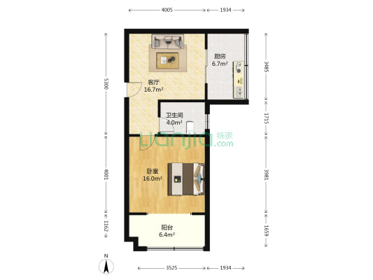 明德8英里 1室1厅1卫 76平方