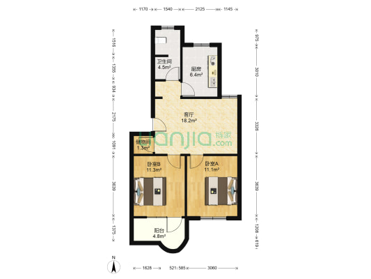 民航小区 2室1厅1卫 69平方