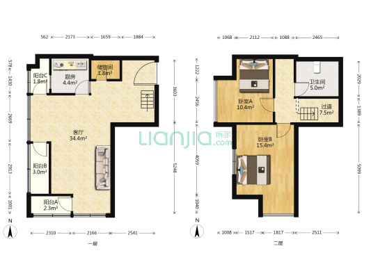 紫晶城  精装 loft 公寓 价格可详谈-户型图