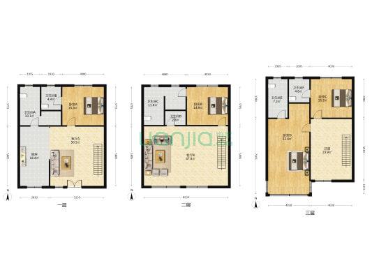 北新路393号 4室2厅6卫 296平方