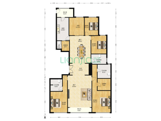 九龙仓滨江壹十八 5室2厅4卫 286平方