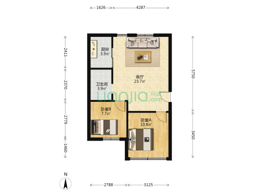 东风东路703号大院 2室1厅1卫 59平方