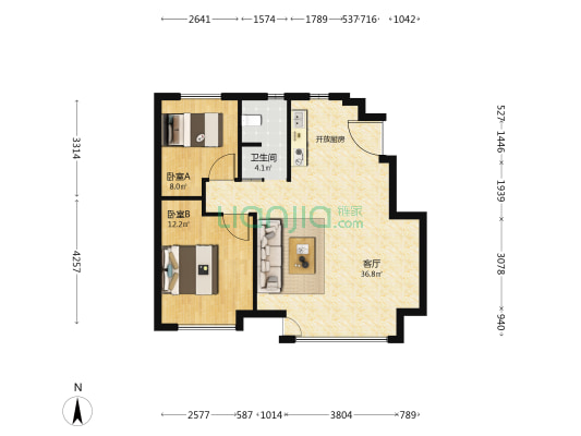 融熙景苑 2室1厅1卫 82平方