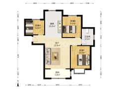 德信公园旁，小区环境优雅，中间楼层，精装修采光充足-涿州香邑溪谷户型图