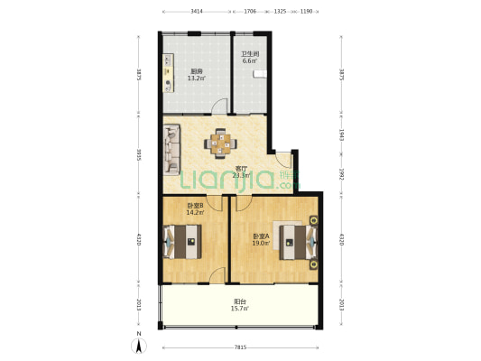 春晖苑 2室1厅1卫 110平方