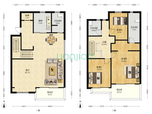 烟岚云庄 3室1厅3卫 204平方