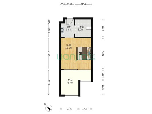 华发国际商务中心 1室0厅1卫 50平方