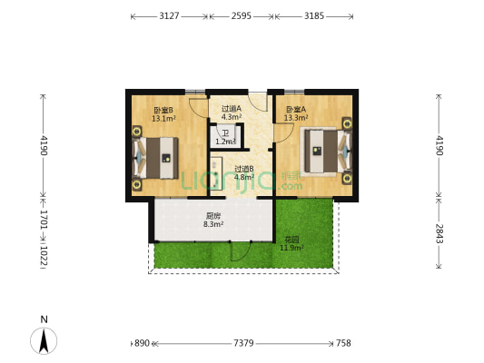 八里桥298 2室0厅1卫 50平方