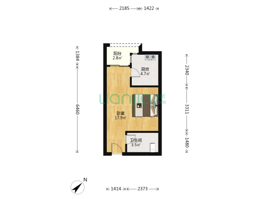 营盛大厦 1室0厅1卫 42平方