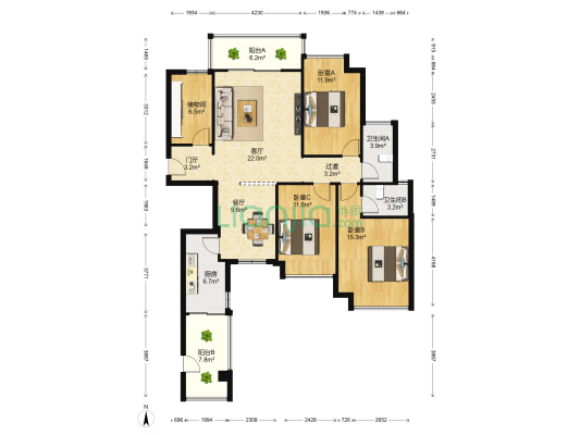 特房五缘尚座 3室2厅2卫 129平方