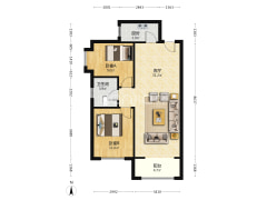 明厨明卫两居，精装修自住标准，税费低.-涿州鸿坤理想湾北区户型图