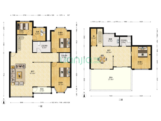 家宜花园 5室2厅3卫 200平方