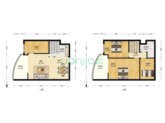 昆都怡嘉合 4室2厅1卫 135平方