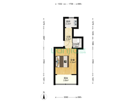 春雨花园 1室0厅1卫 25平方