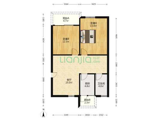 侨苑楼 2室1厅1卫 81平方
