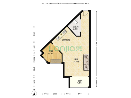 世邦帝景豪庭 1室1厅1卫 79平方
