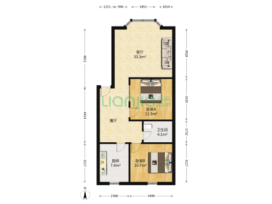 东湖四巷148号 2室1厅1卫 75平方