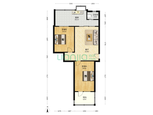 和平西路161号 2室1厅1卫 98平方