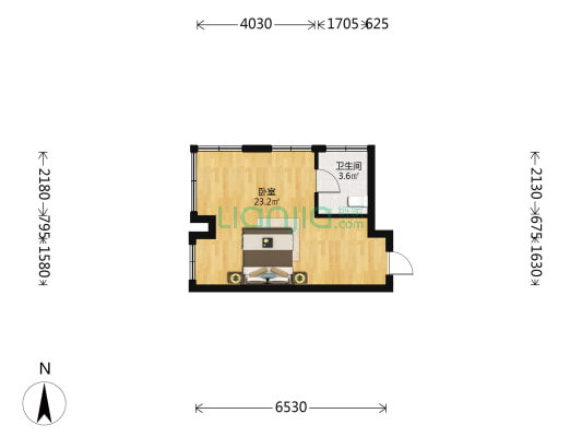 青年公寓 1室0厅1卫 43平方