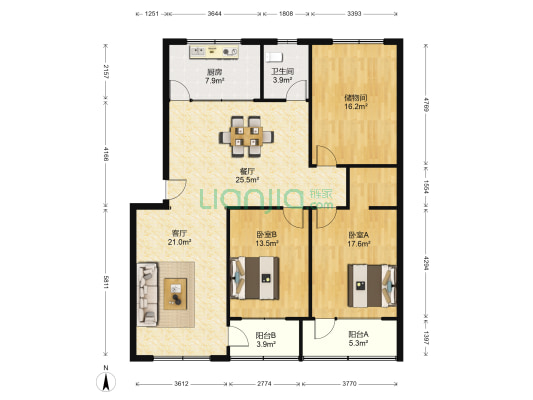 大河小区 2室2厅1卫 141平方