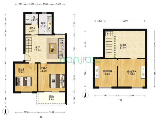 创新小区 2室1厅1卫 66平方