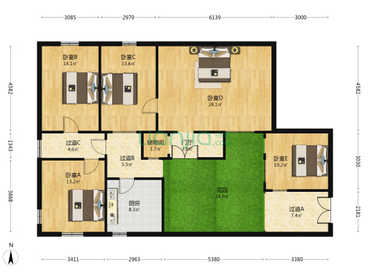 胜利庄109-1号 5室0厅0卫 122平方