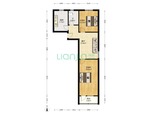 相王路49号 2室1厅1卫 72平方