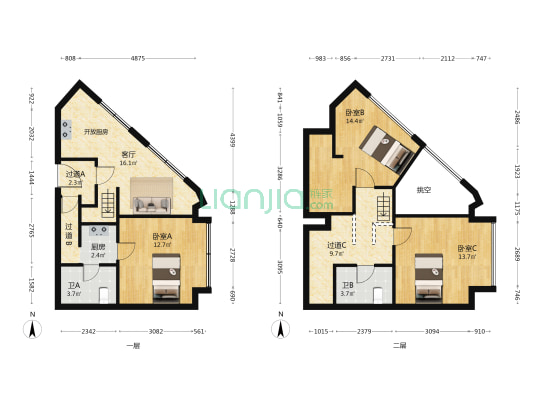 景瑞兴宁府 3室1厅2卫 65平方