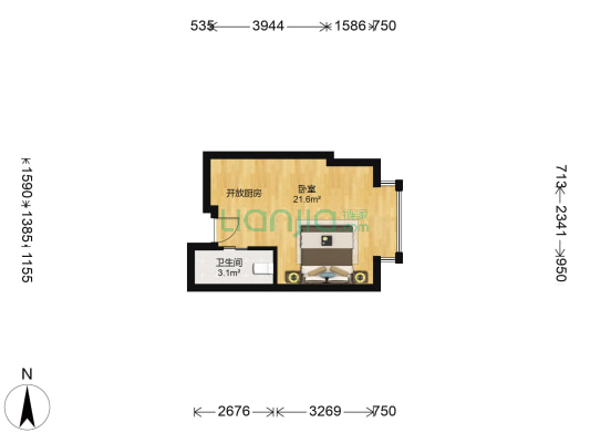 阳光金峰阁 1室0厅1卫 42平方