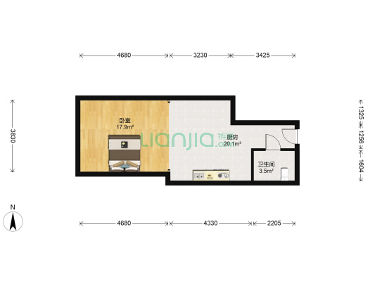 富景华庭交通便利，采光好，业主诚心出售楼层好，-户型图