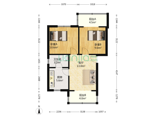 友爱村 2室1厅1卫 60平方