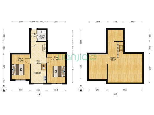 天富家园 2室1厅1卫 59平方