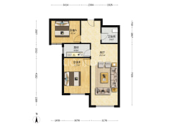 精装修两居，两梯四户，业主诚意出售 房本满二-涿州K2狮子城北区户型图