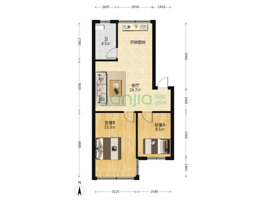 泰安巷31号 2室1厅1卫 68平方