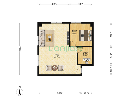 长海大厦 2室1厅0卫 96平方