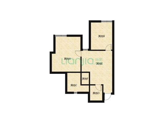 金钟大雁城电梯毛坯两居室，两个房间还带书房一起-户型图