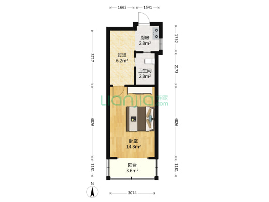 建国西路158弄 1室0厅1卫 33平方