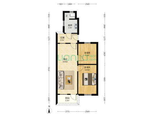 文锋中路一巷 2室1厅1卫 60平方