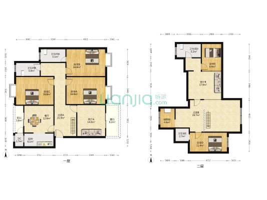 梁山头社区 5室3厅5卫 142平方