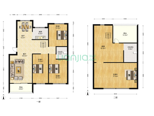 近江枫乔苑 4室2厅2卫 189平方