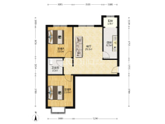 全南两居，高楼层，采光好，有钥匙随时看房！毛坯-涿州翡翠滨江户型图