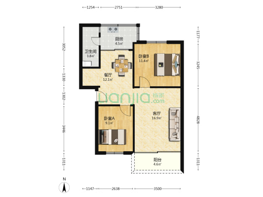 九三五隊地貭大院 2室2厅1卫 67平方