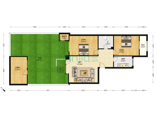 商业广场二期  2室1厅1卫 93平方