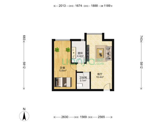 漫岭云天 1室1厅1卫 49平方