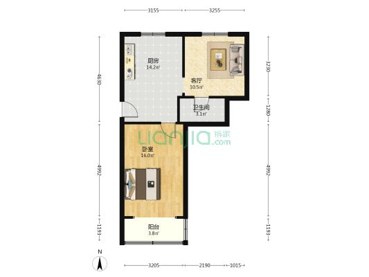 新建西路49弄 1室1厅1卫 58平方